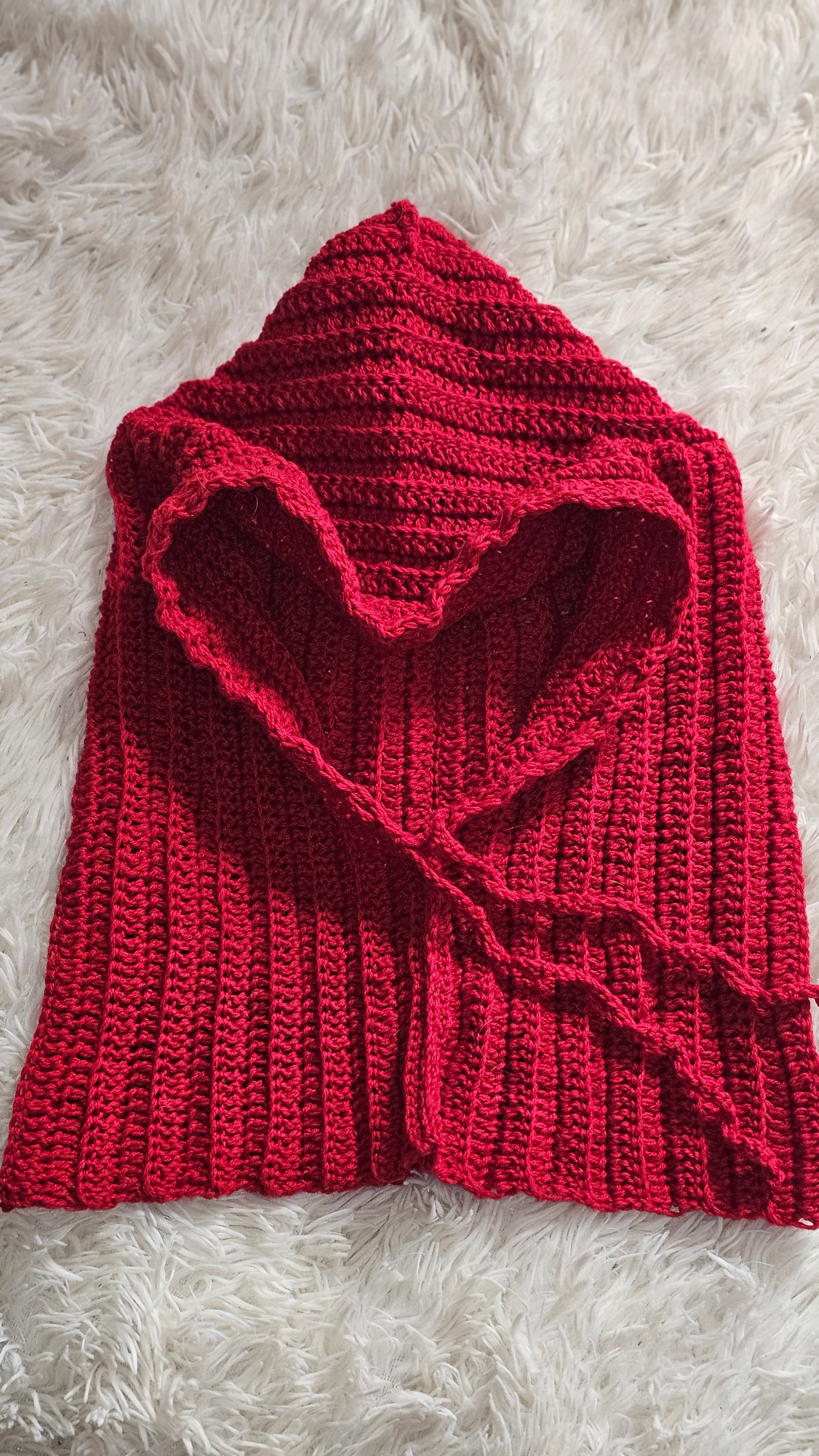 Balaclava + mitaines rouge cachemire - 80€
